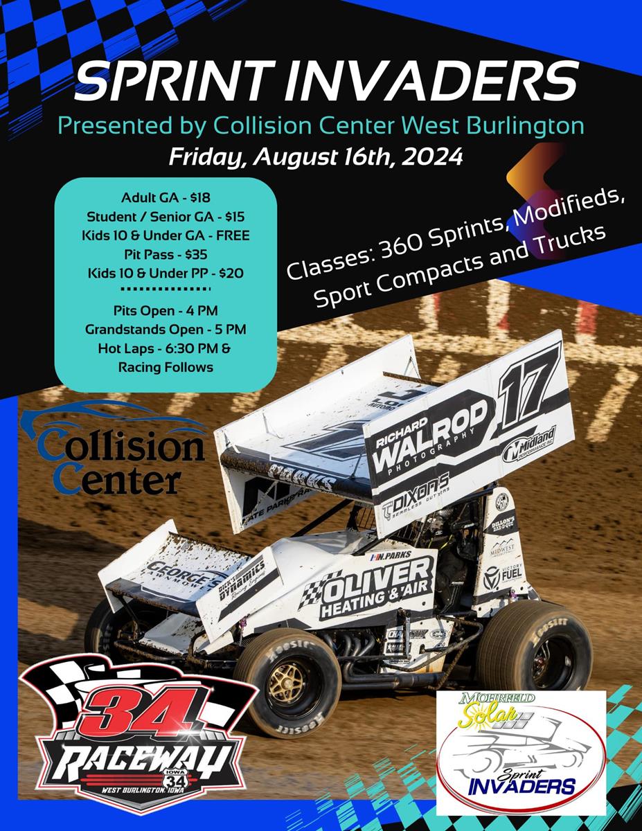 Sprint Invaders Take On 34 Raceway and Peoria This Weekend!