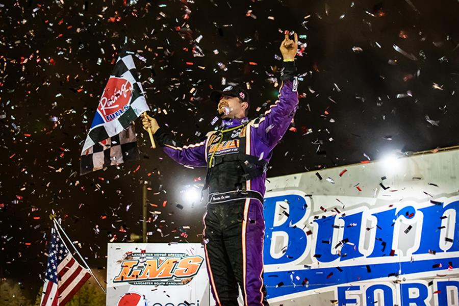 Overton Dominates Lancaster For 4th Straight World of Outlaws Win
