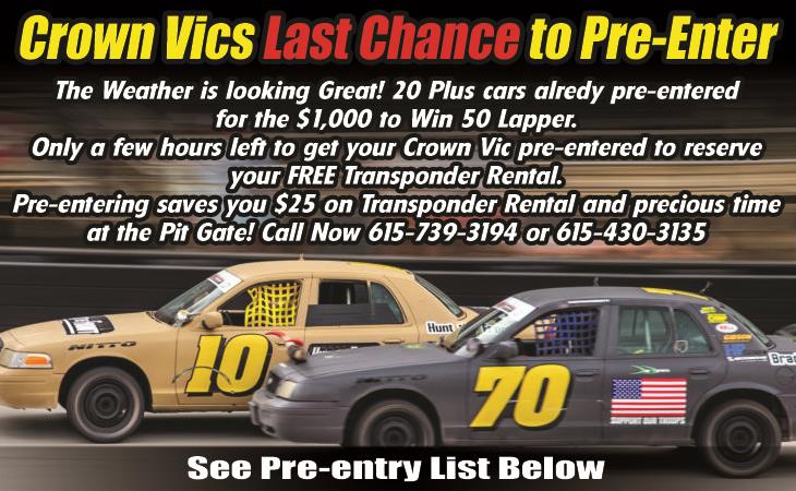 Crown Vics Last Chance to Pre-enter