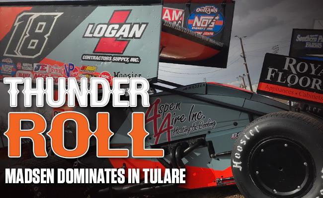 Madsen Dominates World of Outlaws NOS Energy Drink Sprint Cars in Tulare