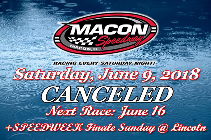 Macon Speedway POWRi SPEEDWEEK Event Canceled Due To Rain