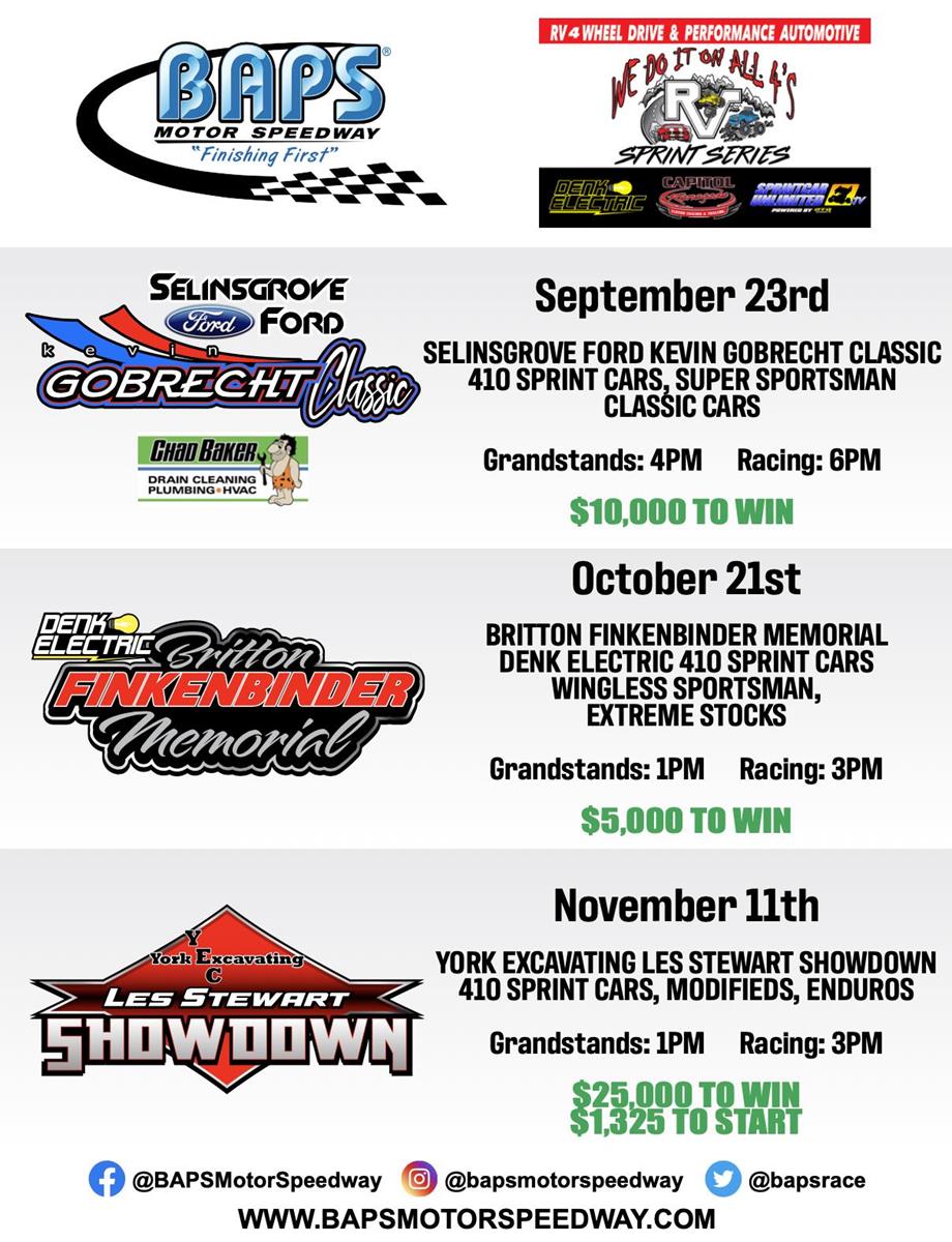 BAPS Honors Les Stewart with Highest Purse in Speedway's History