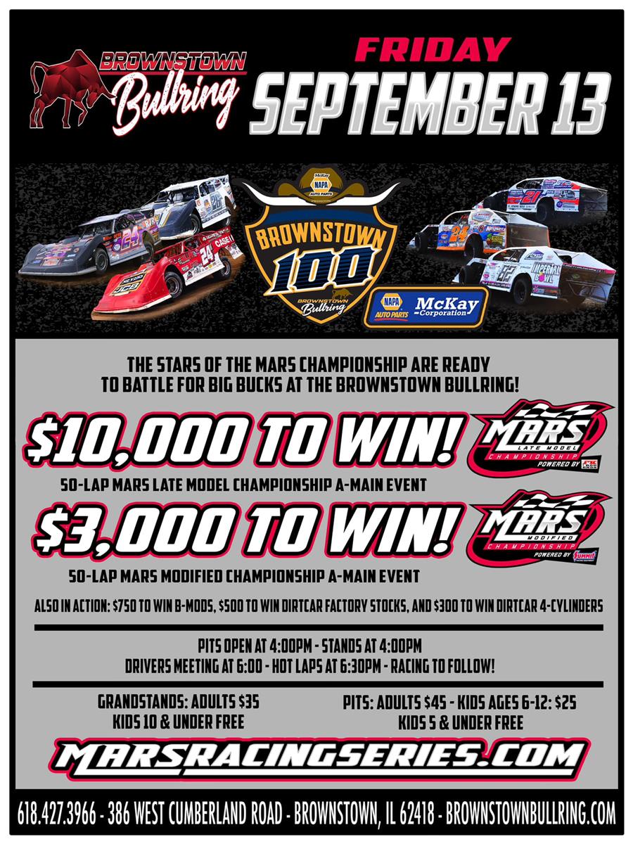 Brownstown 100 set for Friday, September 13th