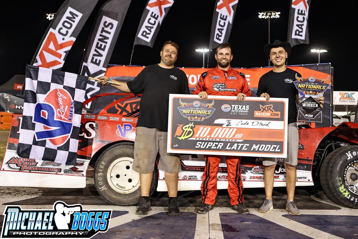 Dillard scores emotional victory Texas Dirt Nationals opener at Texas Motor Speedway