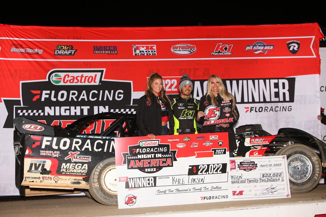 Larson Wins Castrol FloRacing Night in America Eldora Opener