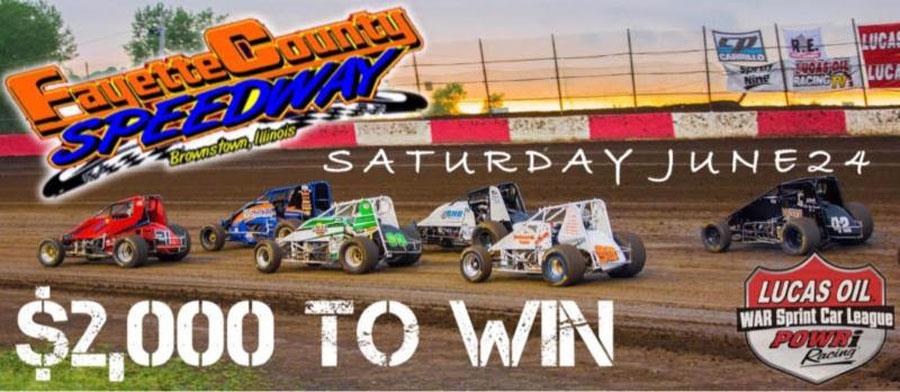WAR East Sprints Saturday night at Fayette County Speedway