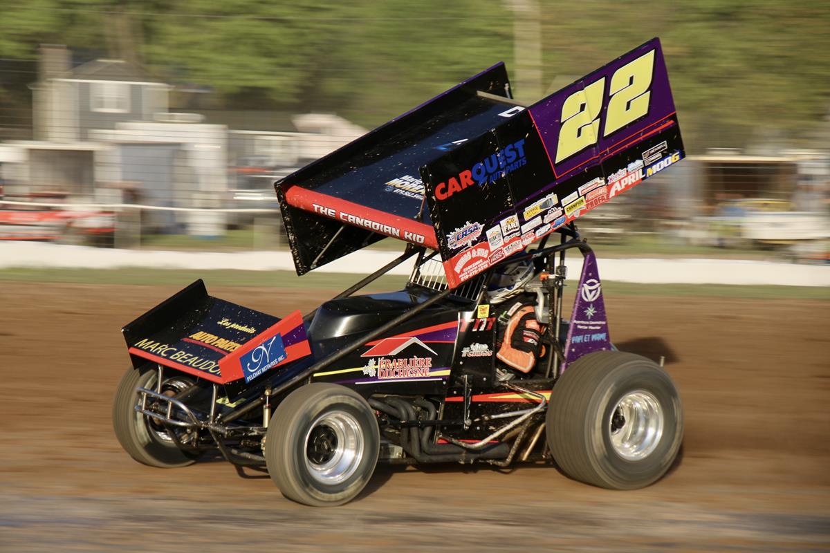 “The Canadian Outlaw” Tomy Moreau Slips, Slides To CRSA Sprints Victory At Outlaw Speedway