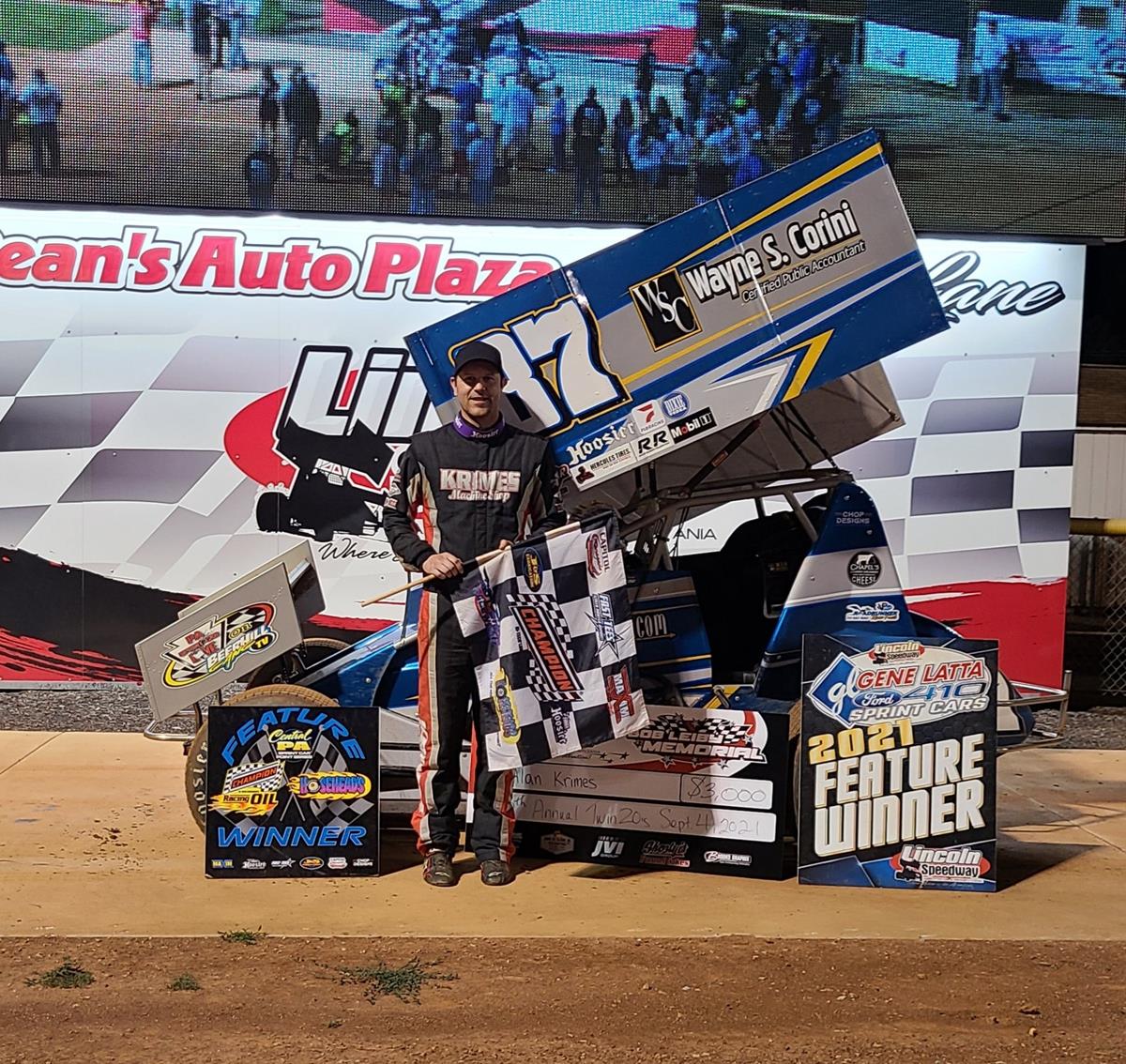 Krimes Rides New X-1 Chassis to Second Win of the Season at Lincoln Speedway