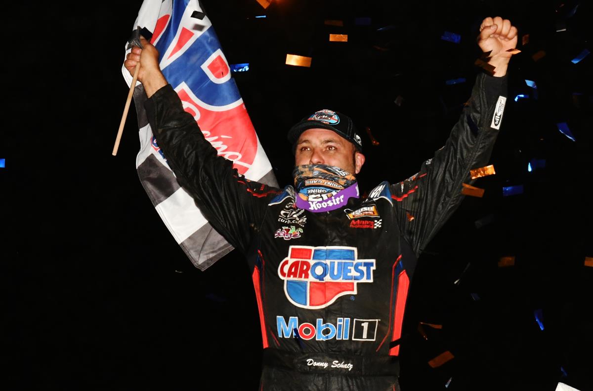 Schatz powers by Larson on last lap at Lake Ozark Speedway