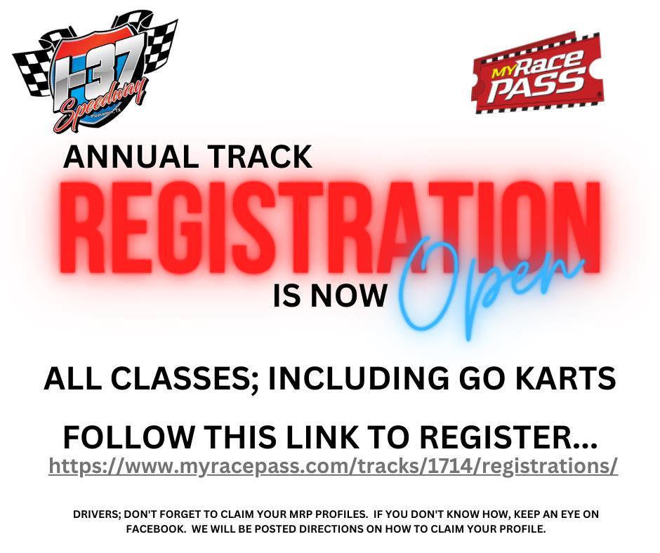 Online Annual Track REGISTRATION in now OPEN!