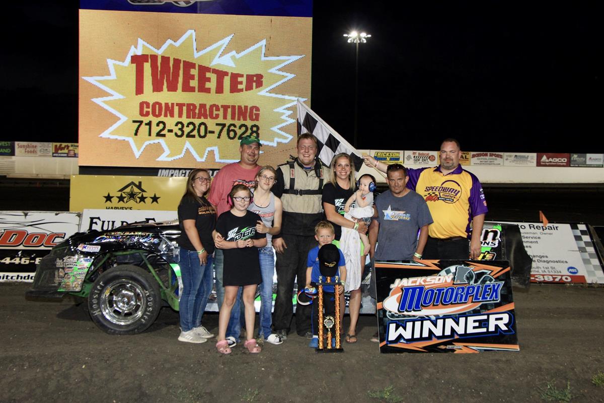 Beckendorf, Green, Sampson, Looft and Brown Score IMCA Wins During Bank Midwest Summer Series Opener at Jackson Motorplex
