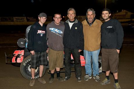Greg Edenholm (middle), celebrates his first career win with runner-up Ronnie Gardner (left)