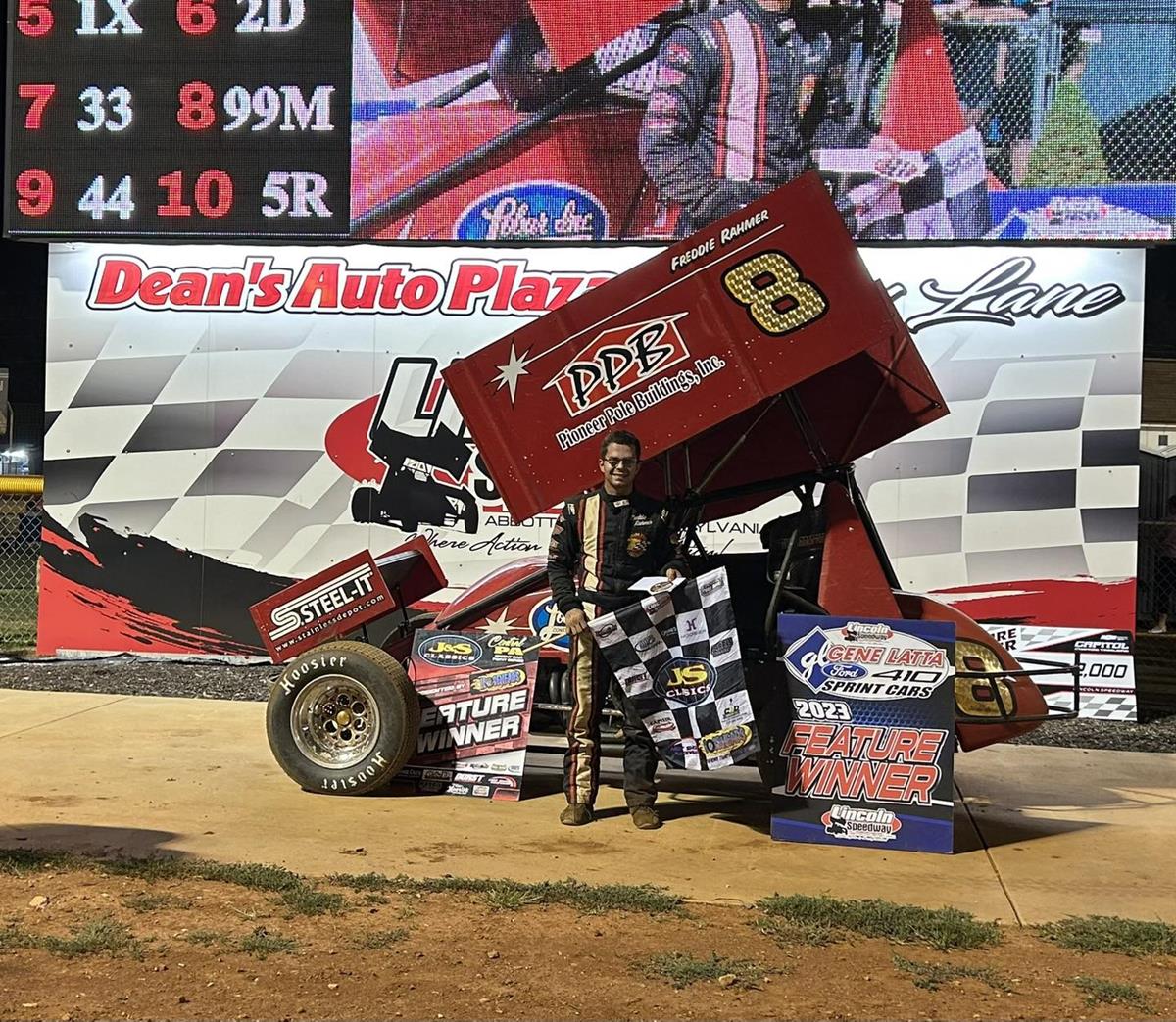 FREDDIE RAHMER CHARGES TO 10TH WIN OF THE SEASON; Kenny Miller III Wires the Field for USAC Victory; Cliff Brian Jr. Wins in Wingless Super Sportsman