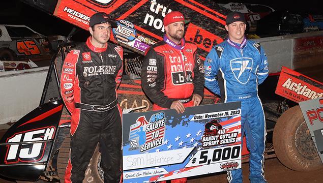 Sam Hafertepe Jr Victorious in Night One Salute to Service Win with POWRi 410 BOSS