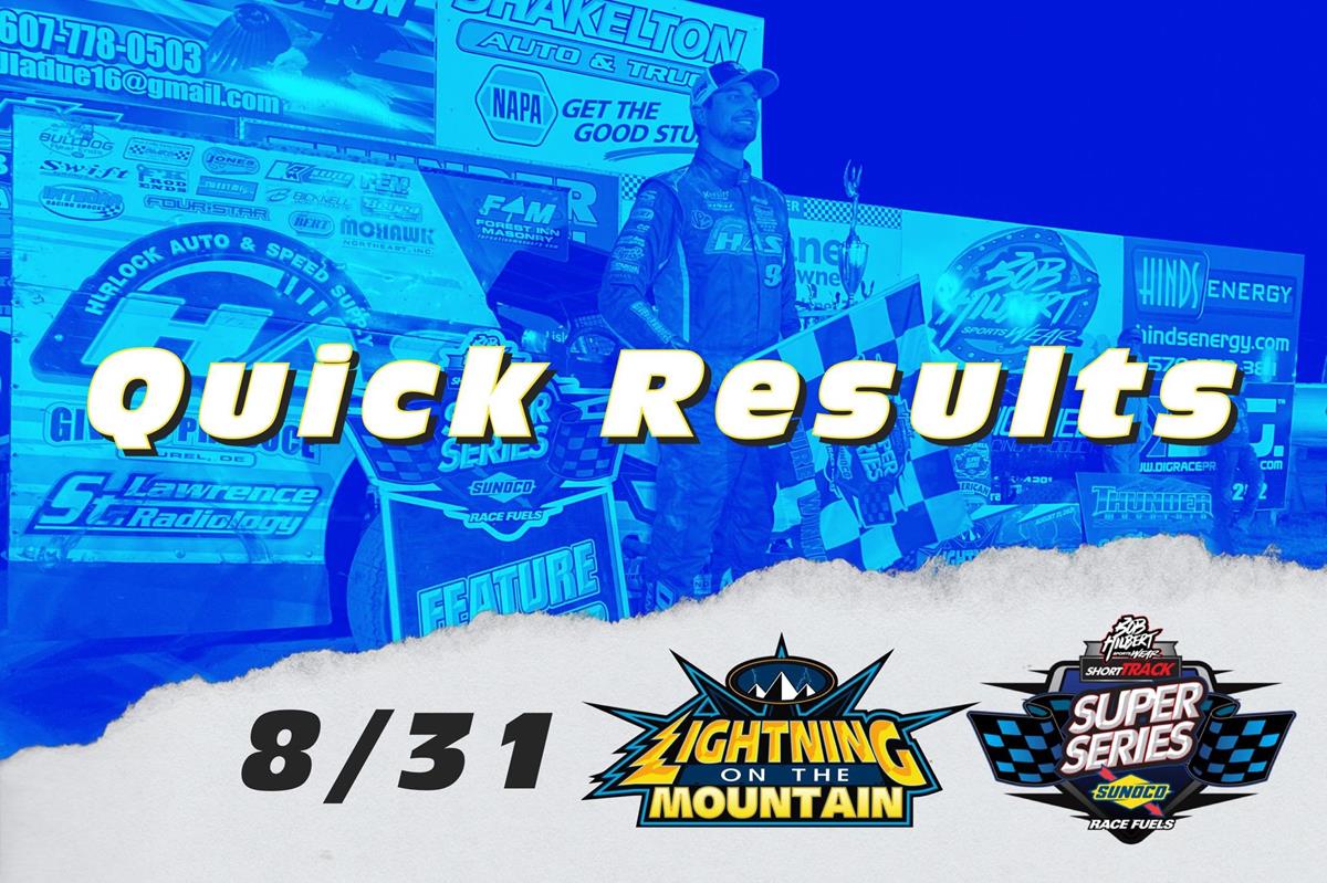 LIGHTNING ON THE MOUNTAIN™ RESULTS SUMMARY THUNDER MOUNTAIN SPEEDWAY AUGUST 31, 2021