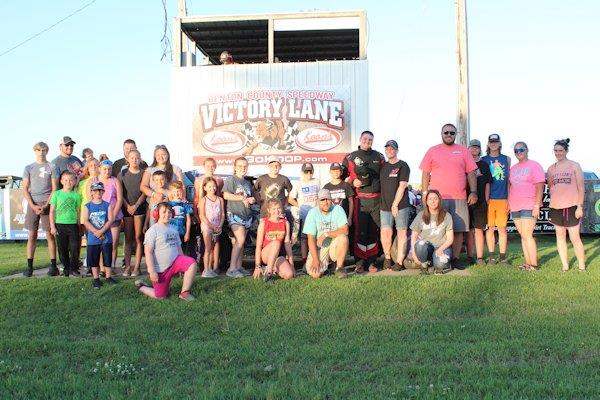 Olson drives borrowed car to victory at Benton County Speedway