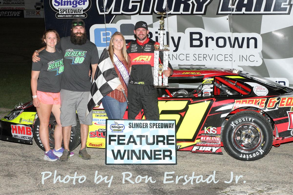 Apel Wins after Leaders Tangle at Slinger