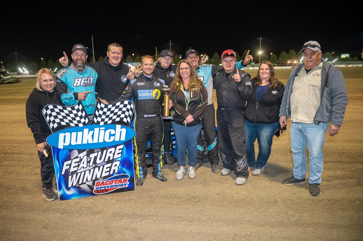WORKMAN JR WORKS OVER THE FIELD AT DACOTAH SPEEDWAY