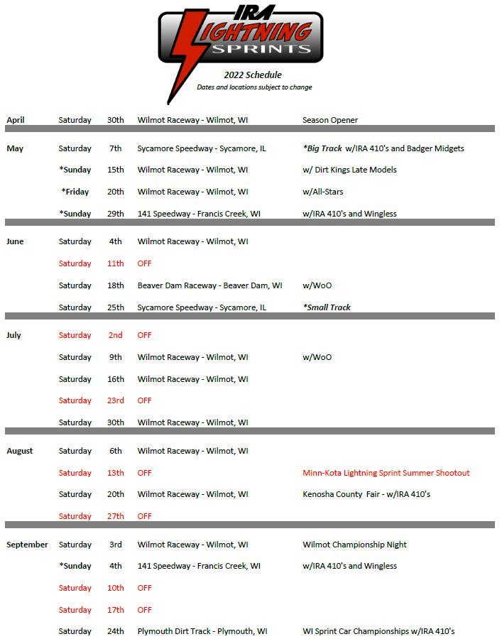 2022 Schedule Released!