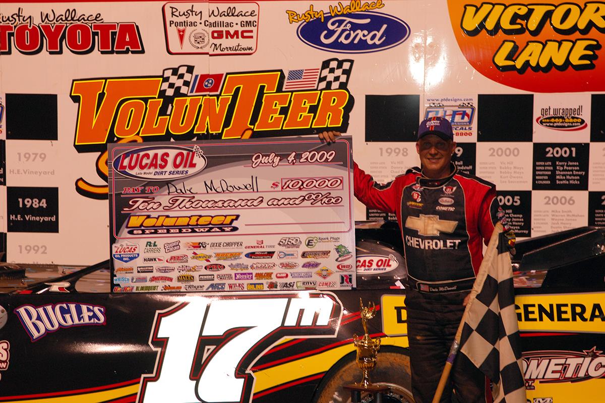 McDowell Welcomes New Sponsors in Winning Style by Taking Series Event at Volunteer Speedway