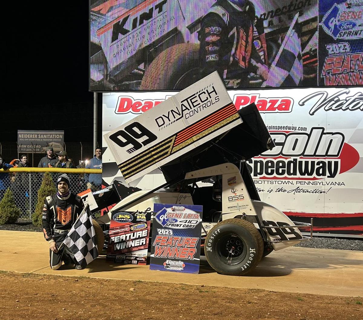 KYLE MOODY BACK IN VICTORY LANE FOR 5TH CAREER LINCOLN WIN; Kody Hartlaub Scores 358 Sprint Season Opener Victory