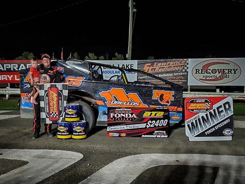 DRELLOS WINS FIRST OF THE SEASON AT FONDA – RJ SWEEPS BILL AG MATCH RACES ON THE WAY TO A $4451 PAYOFF FOR 10 LAPS RUN