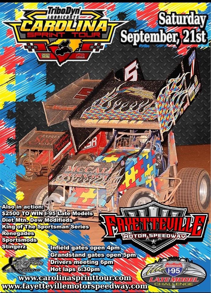 TriboDyn Lubricants Carolina Sprint Tour Title Coming Down to Wire as Series Visits Fayetteville Motor Speedway This Saturday