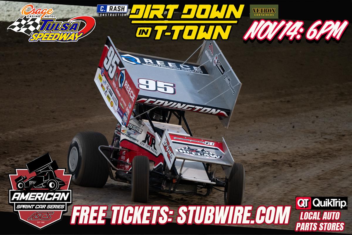 Matt Covington looking for First Win of the Season at Tulsa Speedway Nov 14