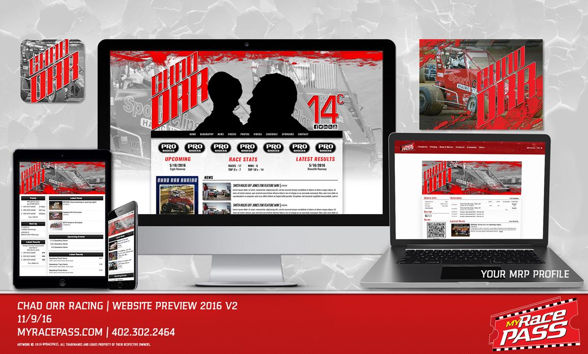 MyRacePass Develops Pro Platinum Package for Chad Orr