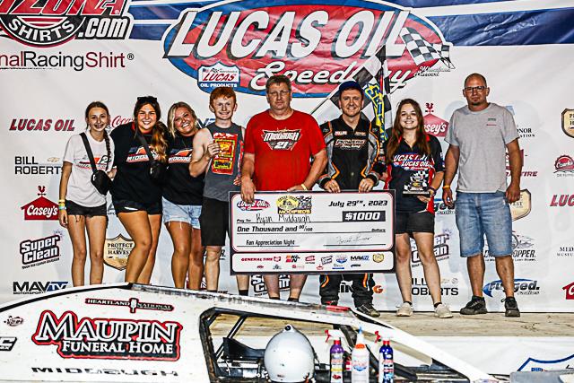 Middaugh's fifth Cedar Creek Beef Jerky USRA Modified feature win headlines Lucas Oil Speedway Fan Appreciation Night program