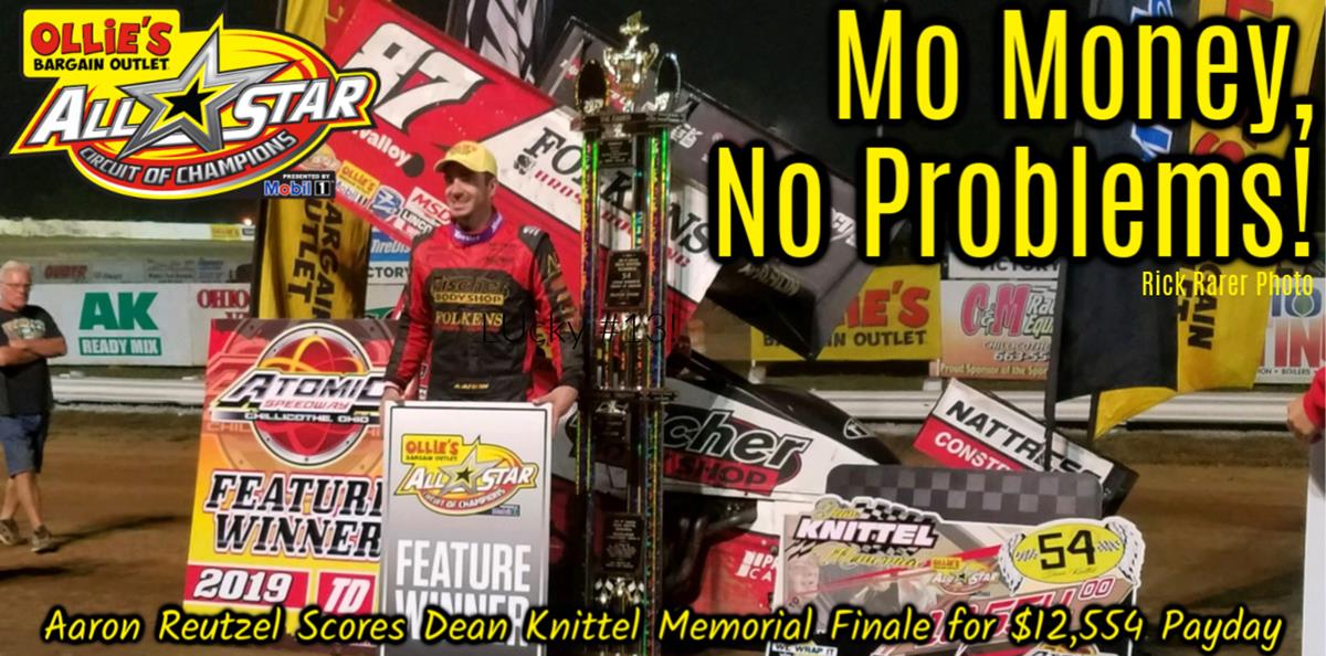 Aaron Reutzel outruns Cole Duncan in Dean Knittel Memorial finale for $12,554; Highest paying sprint car event in track history