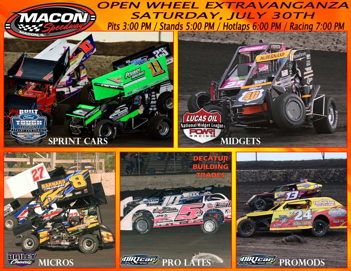 MOWA Sprint Cars & POWRi Midgets Invade Macon Speedway Saturday
