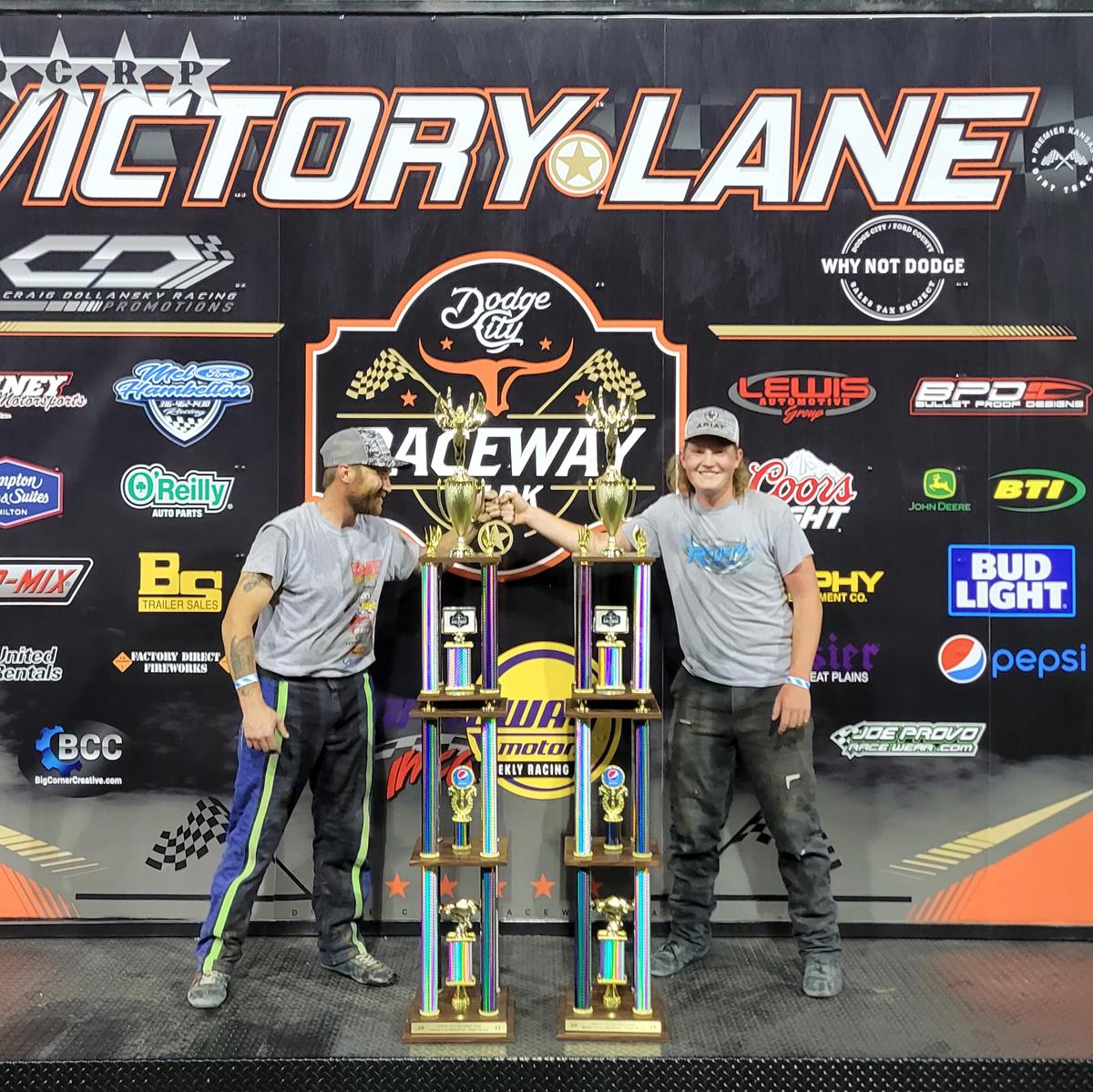 Jason Rogers, Bingston Rogers and Cochrun Triumphant During Stock Car & Hobby Stock Shootout at Dodge City Raceway Park