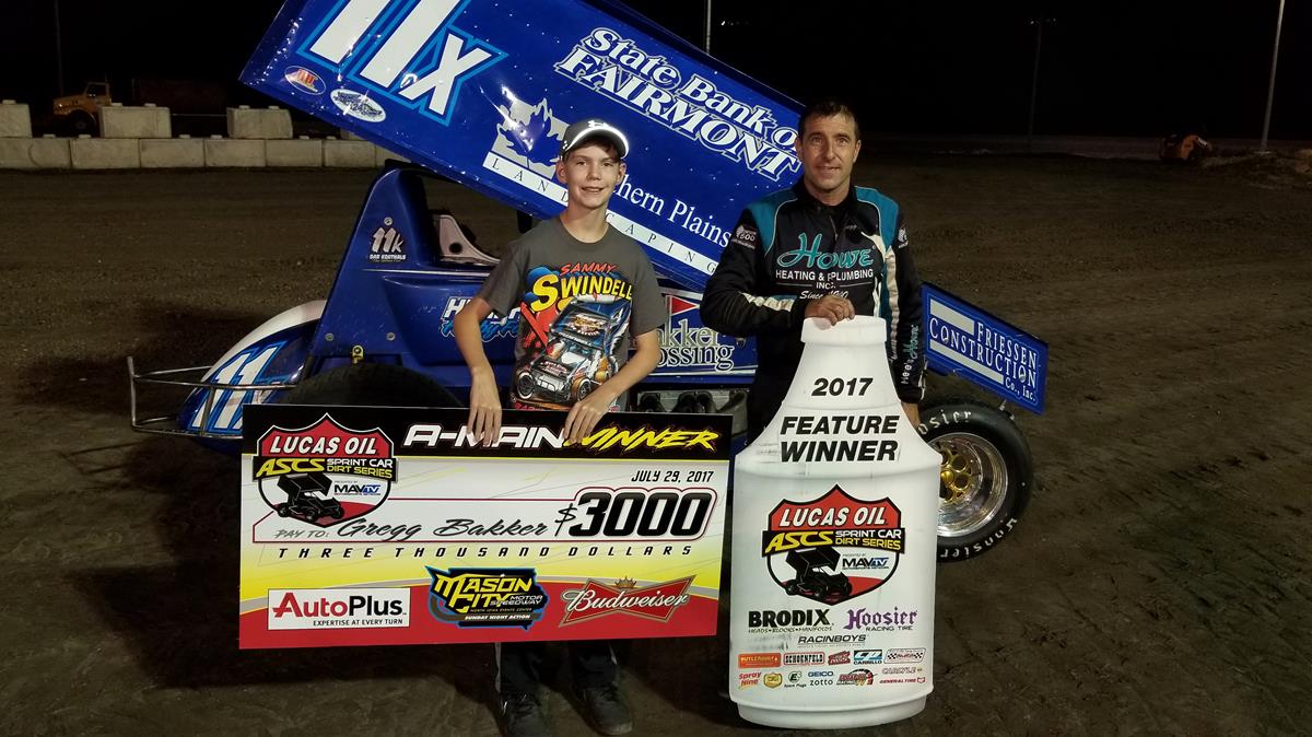 Gregg Bakker Perfect For Lucas Oil ASCS Victory At Mason City Motor Speedway