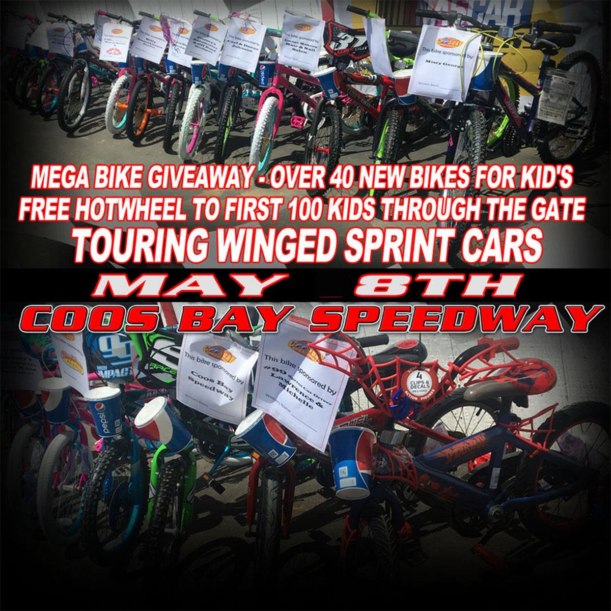 Mega Bike Giveaway ISCS Winged Sprint Cars