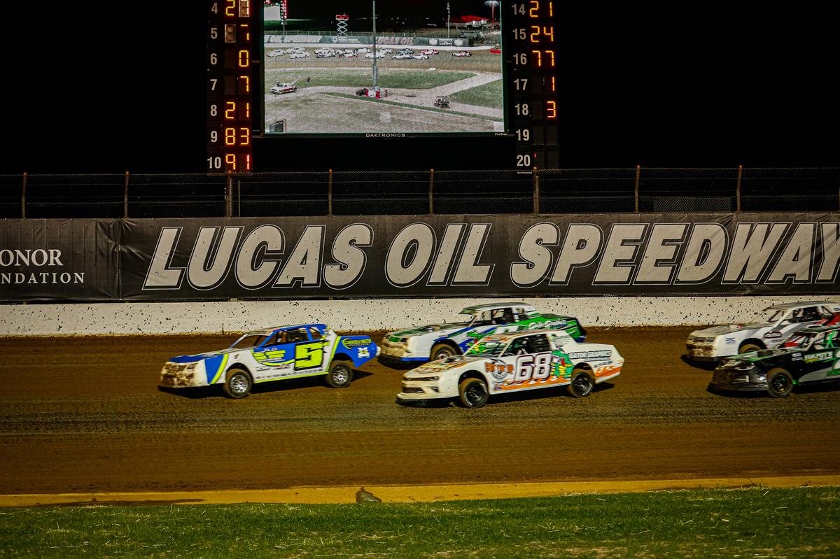 USRA Stock Cars are featured Saturday as Lucas Oil Speedway's Weekly Racing Series resumes