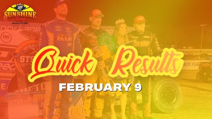 SUNSHINE SWING™ NIGHT NO. 2 RESULTS SUMMARY ALL-TECH RACEWAY THURSDAY, FEBRUARY 9, 2023