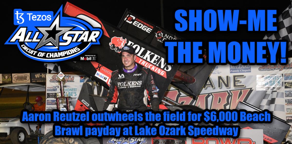 Aaron Reutzel outwheels the field for $6,000 Beach Brawl payday at Lake Ozark Speedway