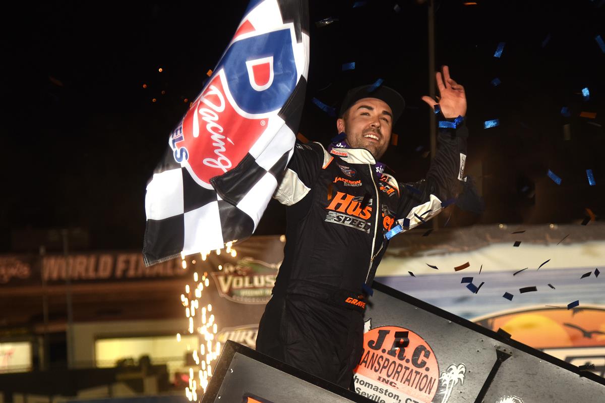 Big Game Motorsports and Gravel Wrangle DIRTcar Nationals Big Gator Trophy After World of Outlaws Win