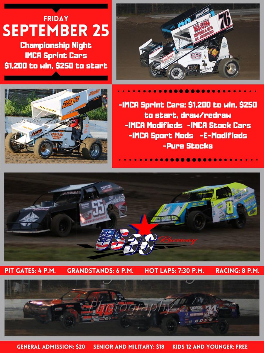 Championship Night this Friday at US 36 Raceway