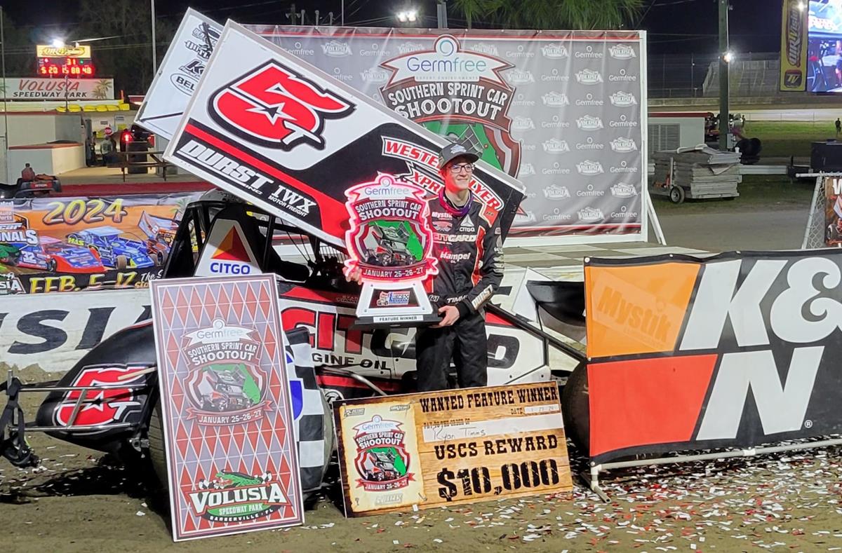TIMMS TALLIES TEN GRAND PAYDAY IN VOLUSIA USCS SOUTHERN SPRINT CAR SHOOTOUT