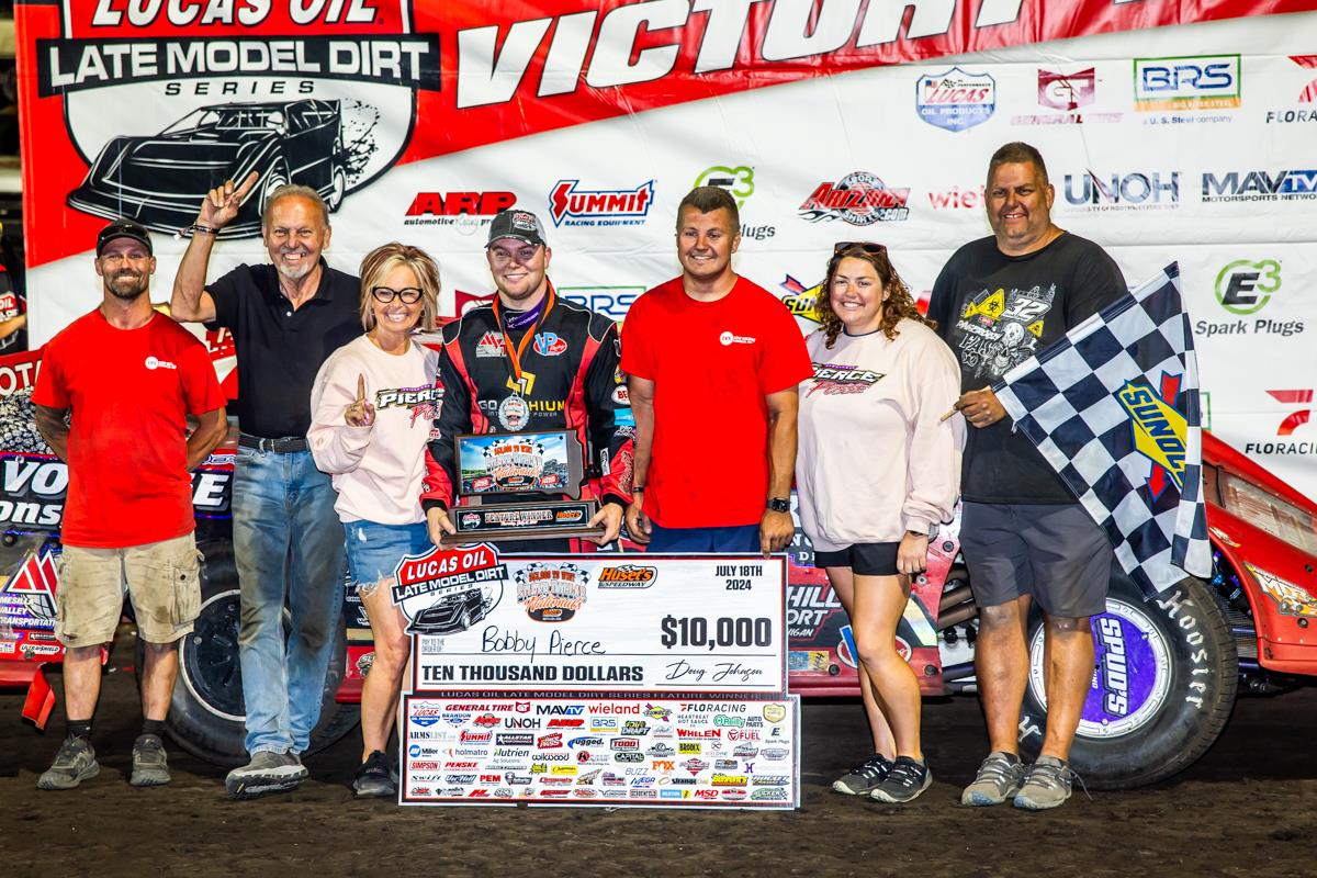 Pierce Earns First Lucas Oil Late Model Dirt Series Win of ‘24 at Huset’s