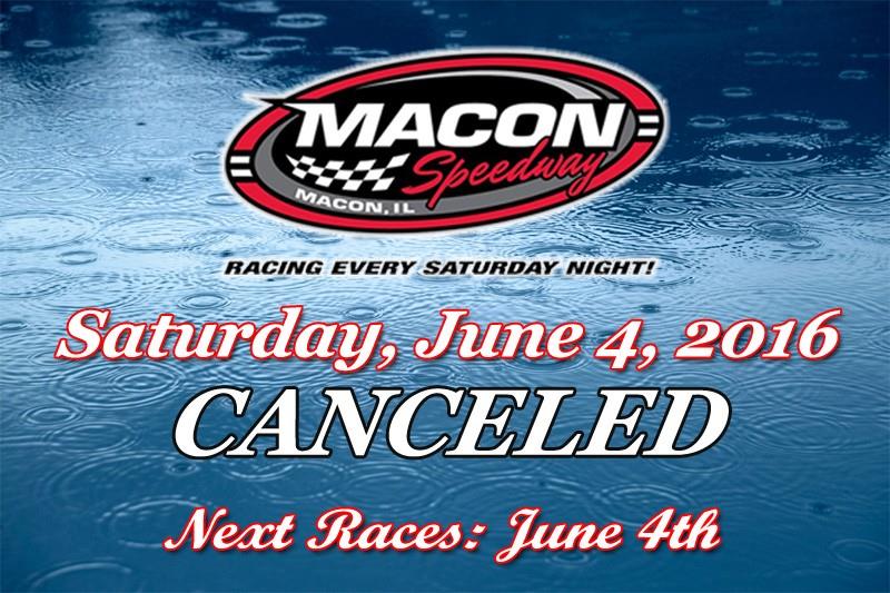 Rain Cancels June 4 Program At Macon Speedway