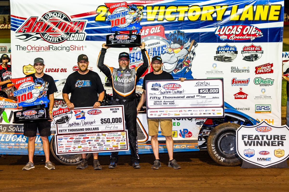 Davenport Dominates for Second Career Show-Me 100 at Lucas Oil Speedway