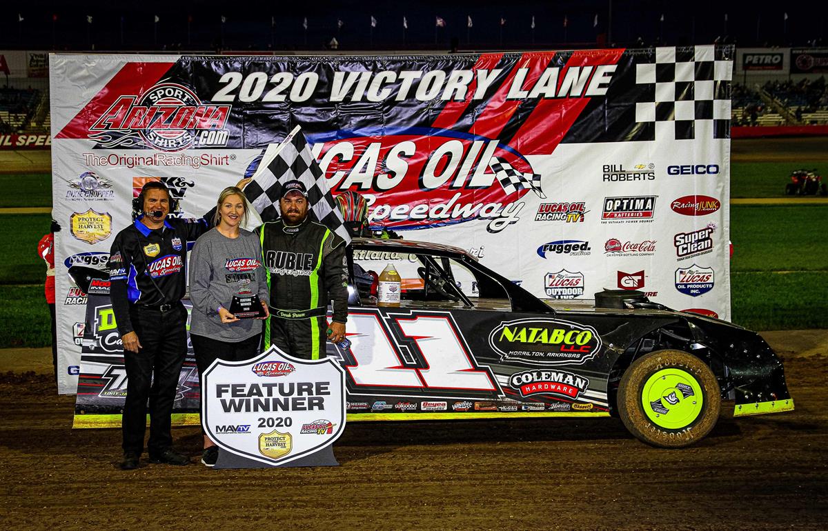 Derek Brown wins Street Stocks headliner as Lucas Oil Speedway opens season; Reed, Jackson and Cornell also prevail