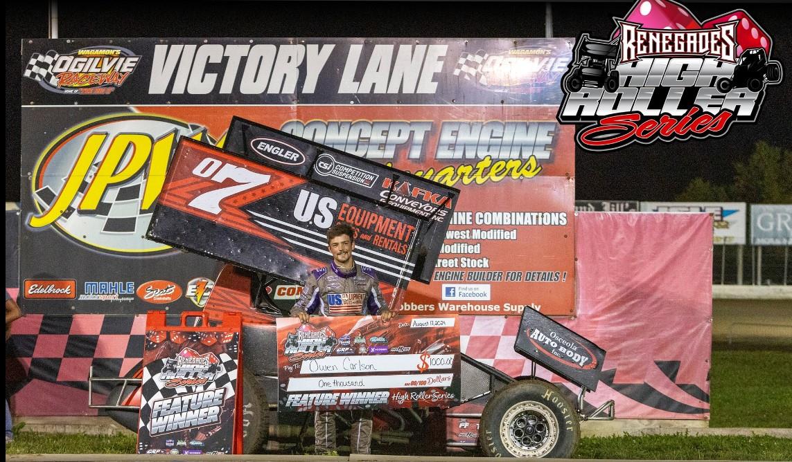 Carlson, Kouba, VandeKamp, Arnes, Rivord and Larson Claim Wins Saturday Night at Wagamon's Ogilvie Raceway.