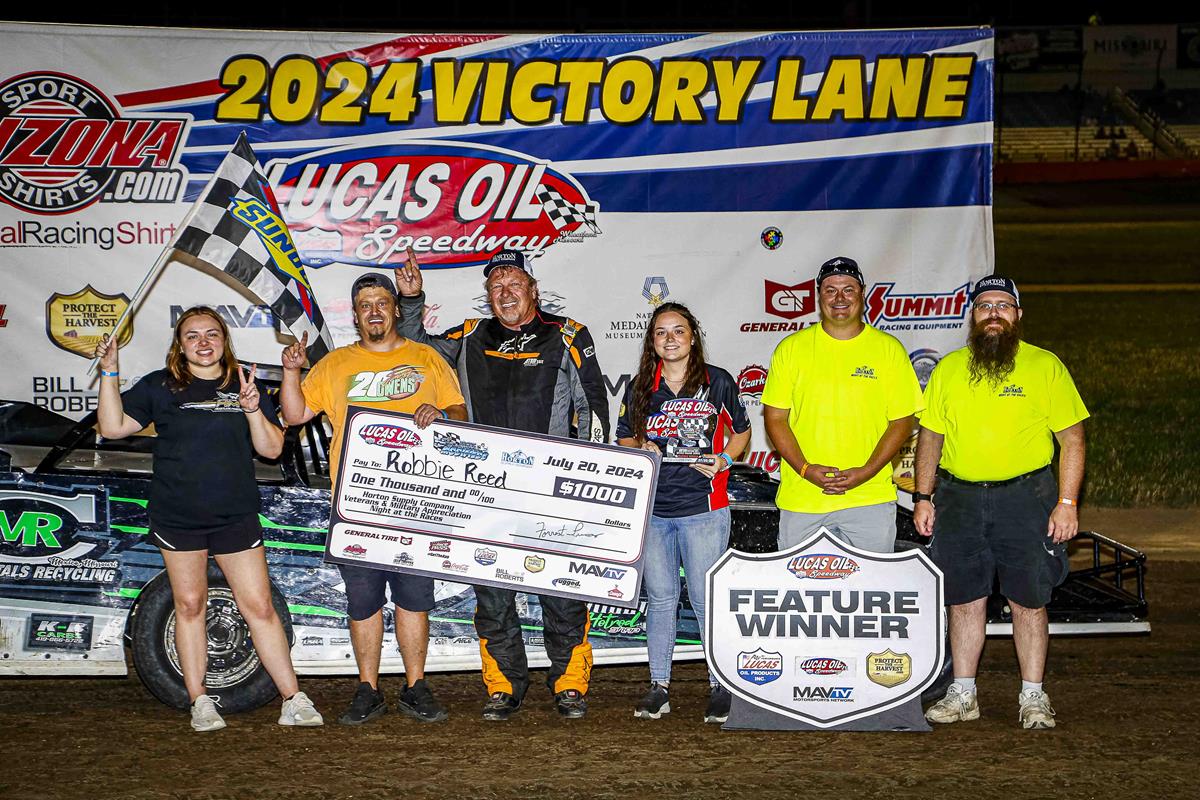 Reed captures Lucas Oil Speedway headliner, Garner doubles up on Veterans and Military Appreciation Night at the Races