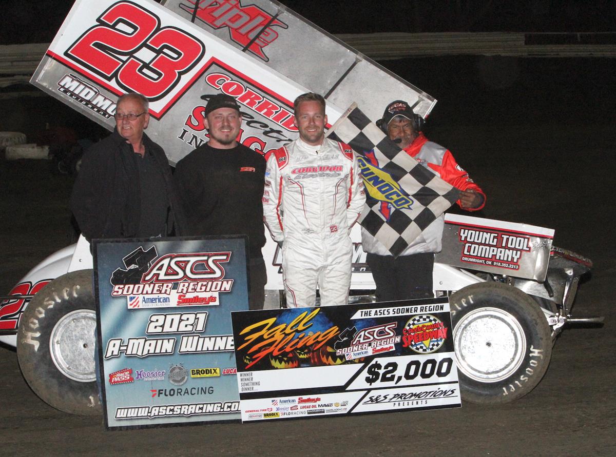 Last Corner Pass Propels Bergman To ASCS Sooner Victory At Creek County Speedway