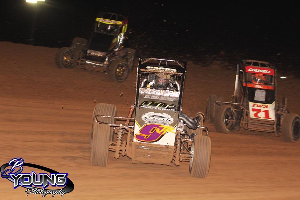 Hagar Charges to Top-10 Finish With POWRi National Midgets at I-30 Speedway
