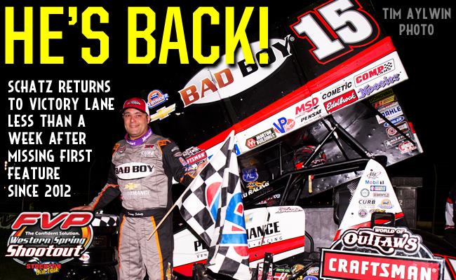 Schatz Rebounds for Win at Stockton Dirt Track